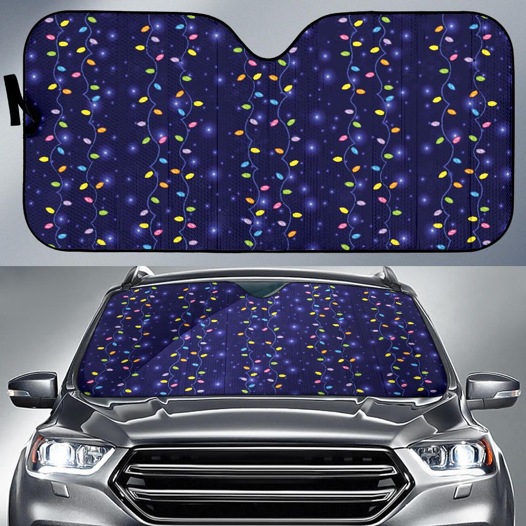 Christmas Light Pattern Print Design 03 Car Sun Shade-JORJUNE.COM