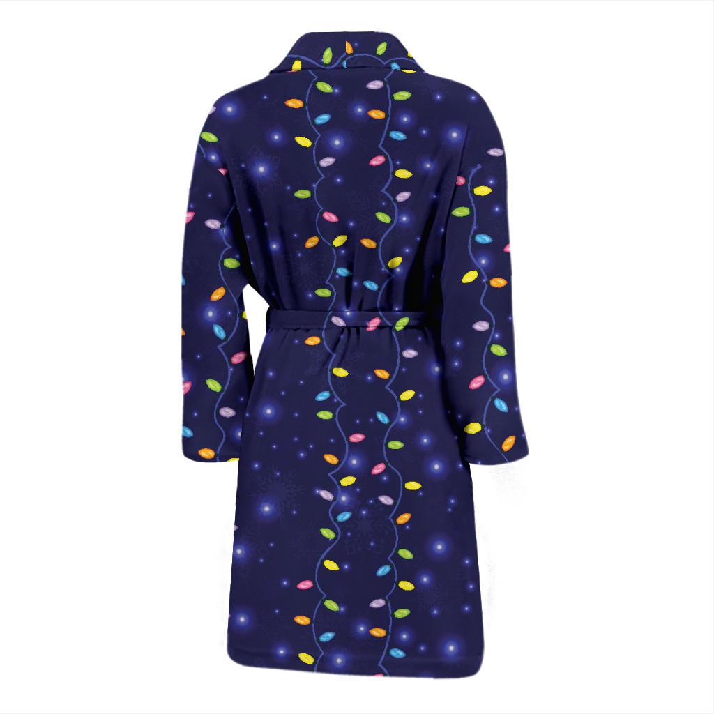 Christmas Light Pattern Print Design 03 Men Bathrobe-JORJUNE.COM