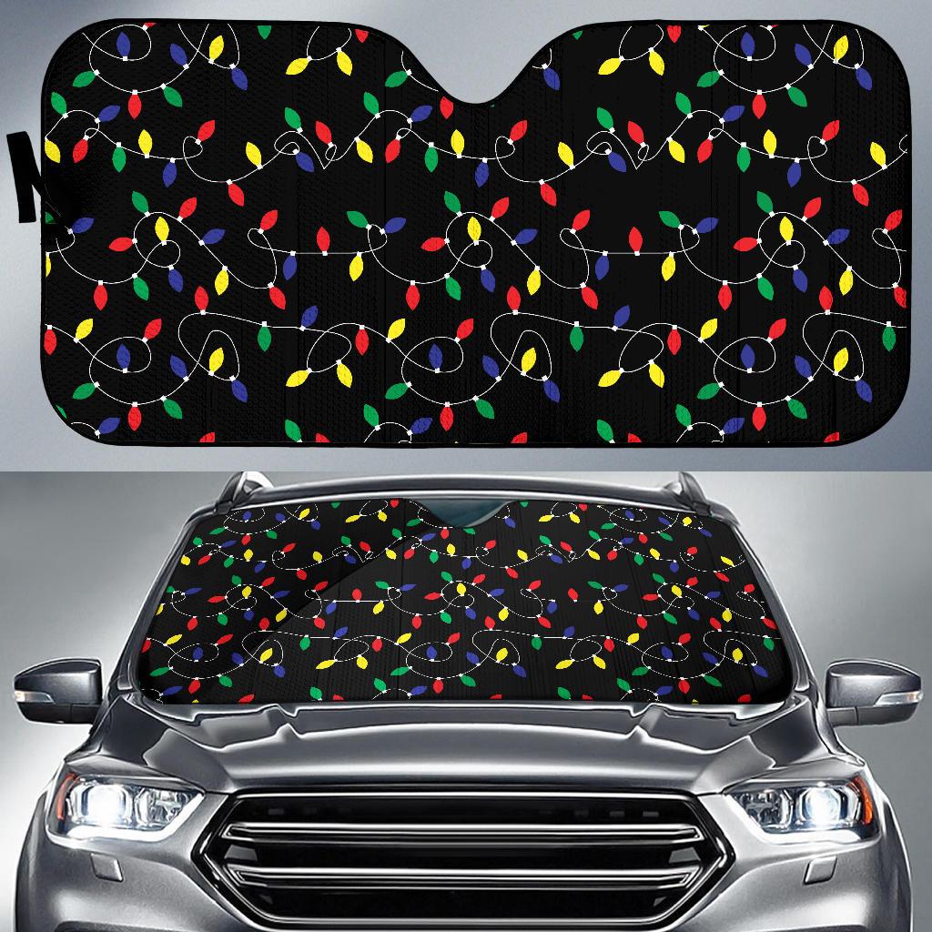 Christmas Light Pattern Print Design 04 Car Sun Shade-JORJUNE.COM