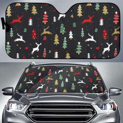 Christmas Tree Deer Style Pattern Print Design 03 Car Sun Shade-JORJUNE.COM