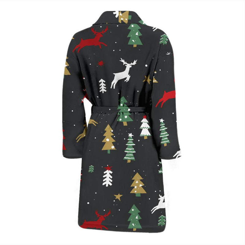 Christmas Tree Deer Style Pattern Print Design 03 Men Bathrobe-JORJUNE.COM