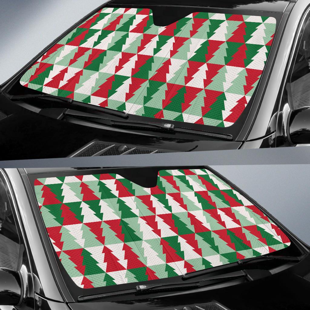 Christmas Tree Pattern Print Design 01 Car Sun Shade-JORJUNE.COM
