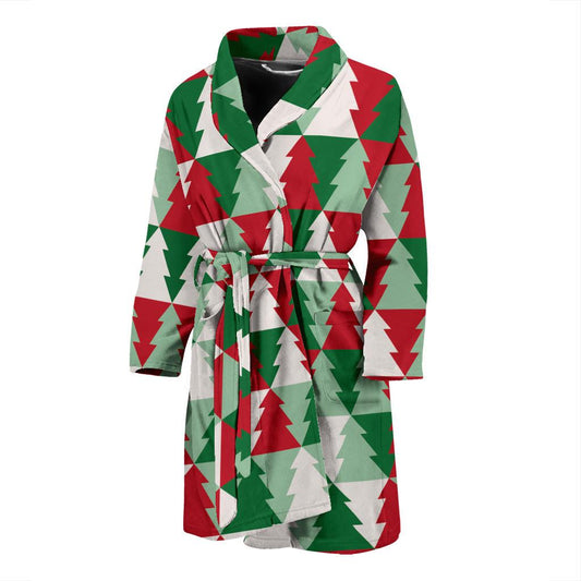 Christmas Tree Pattern Print Design 01 Men Bathrobe-JORJUNE.COM