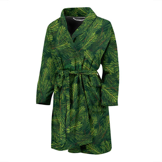 Christmas Tree Pattern Print Design 02 Men Bathrobe-JORJUNE.COM