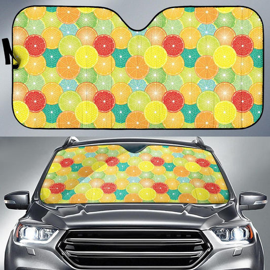 Citrus Pattern Print Design 01 Car Sun Shade-JORJUNE.COM
