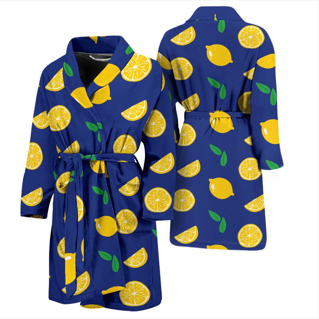 Citrus Pattern Print Design 02 Men Bathrobe-JORJUNE.COM