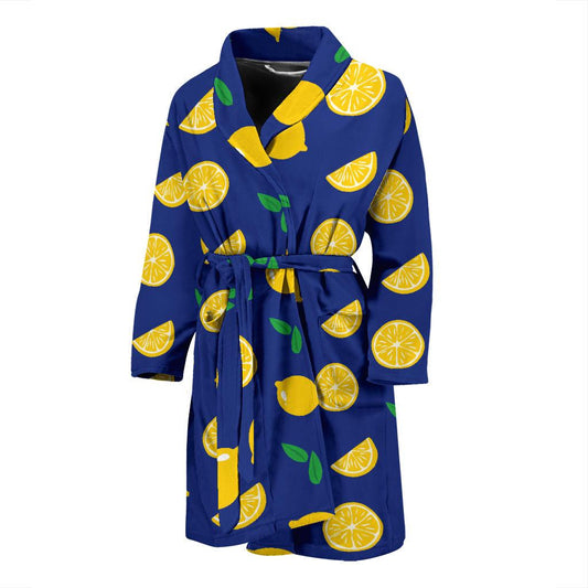 Citrus Pattern Print Design 02 Men Bathrobe-JORJUNE.COM