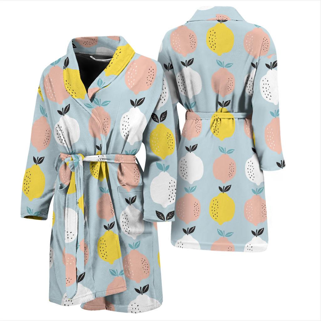 Citrus Pattern Print Design 03 Men Bathrobe-JORJUNE.COM