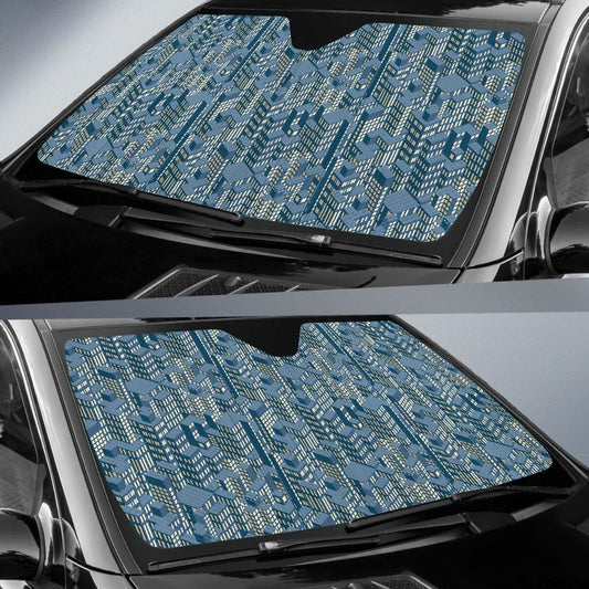 City Pattern Print Design 01 Car Sun Shade-JORJUNE.COM