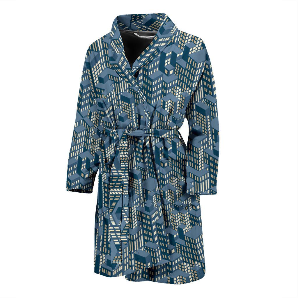 City Pattern Print Design 01 Men Bathrobe-JORJUNE.COM
