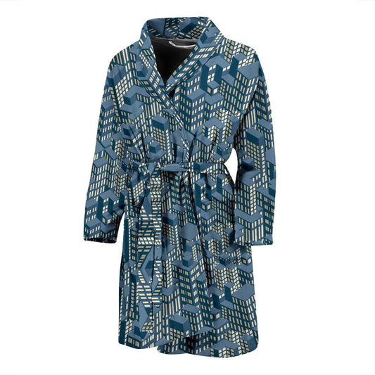 City Pattern Print Design 01 Men Bathrobe-JORJUNE.COM