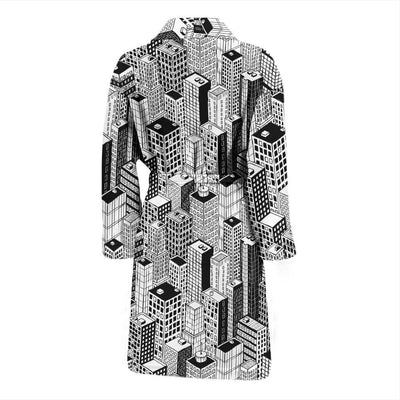 City Pattern Print Design 02 Men Bathrobe-JORJUNE.COM
