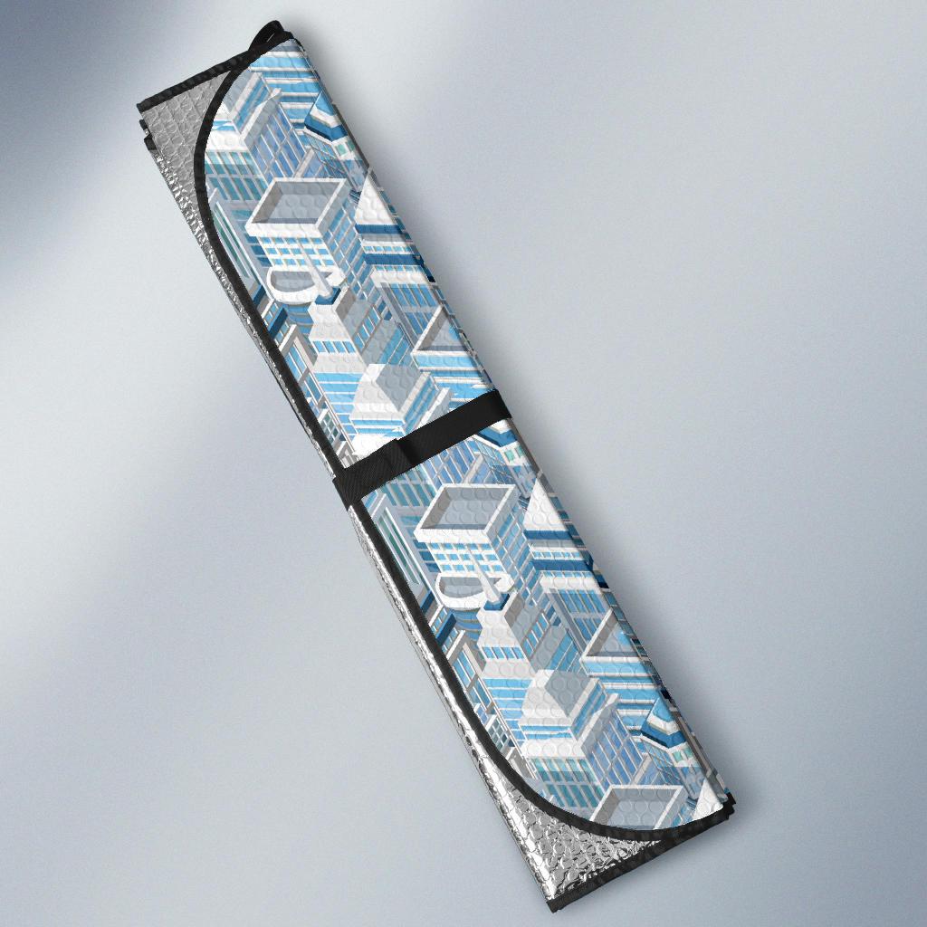 City Pattern Print Design 03 Car Sun Shade-JORJUNE.COM
