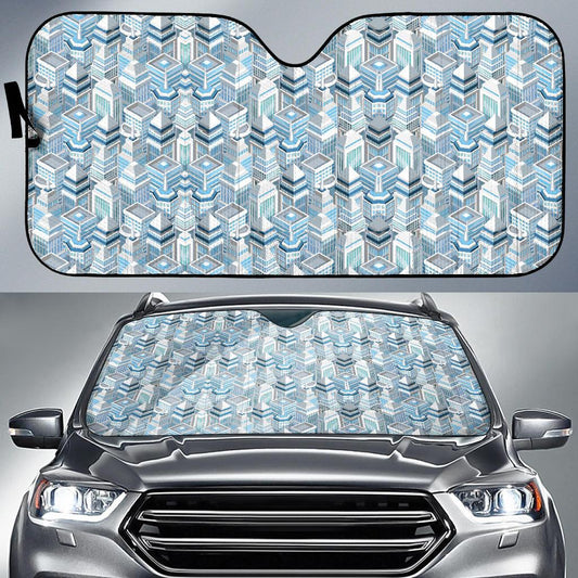 City Pattern Print Design 03 Car Sun Shade-JORJUNE.COM