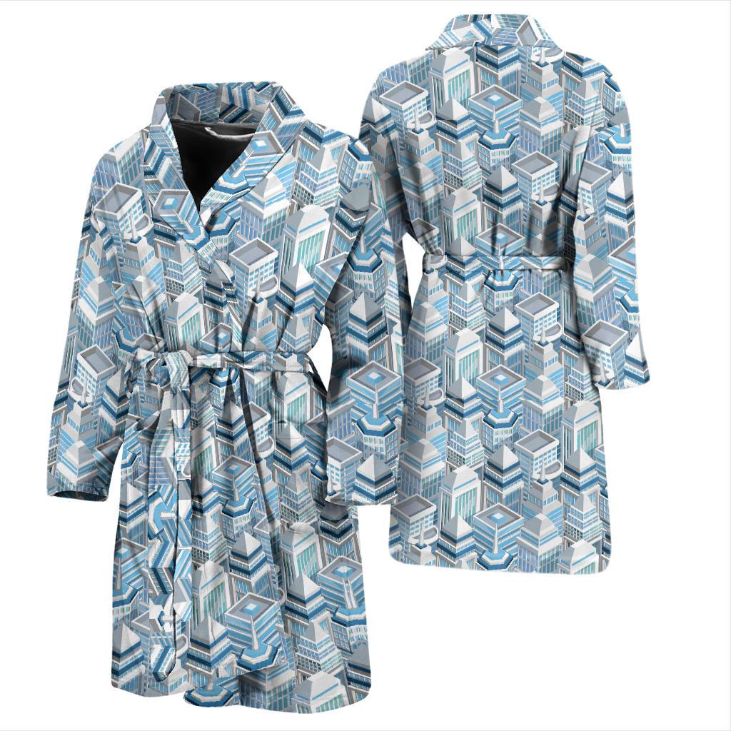 City Pattern Print Design 03 Men Bathrobe-JORJUNE.COM