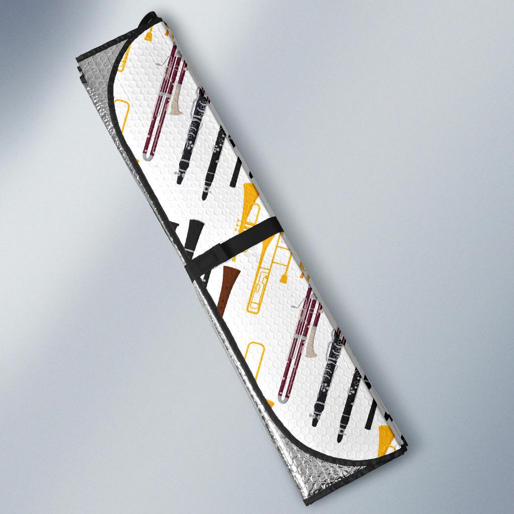 Clarinet Pattern Print Design 01 Car Sun Shade-JORJUNE.COM