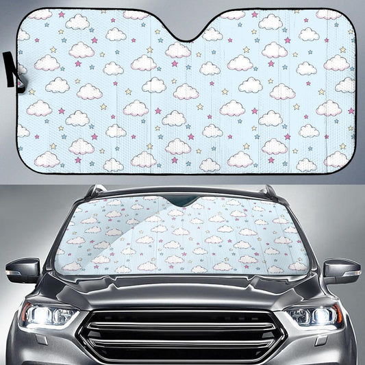 Cloud Pattern Print Design 01 Car Sun Shade-JORJUNE.COM