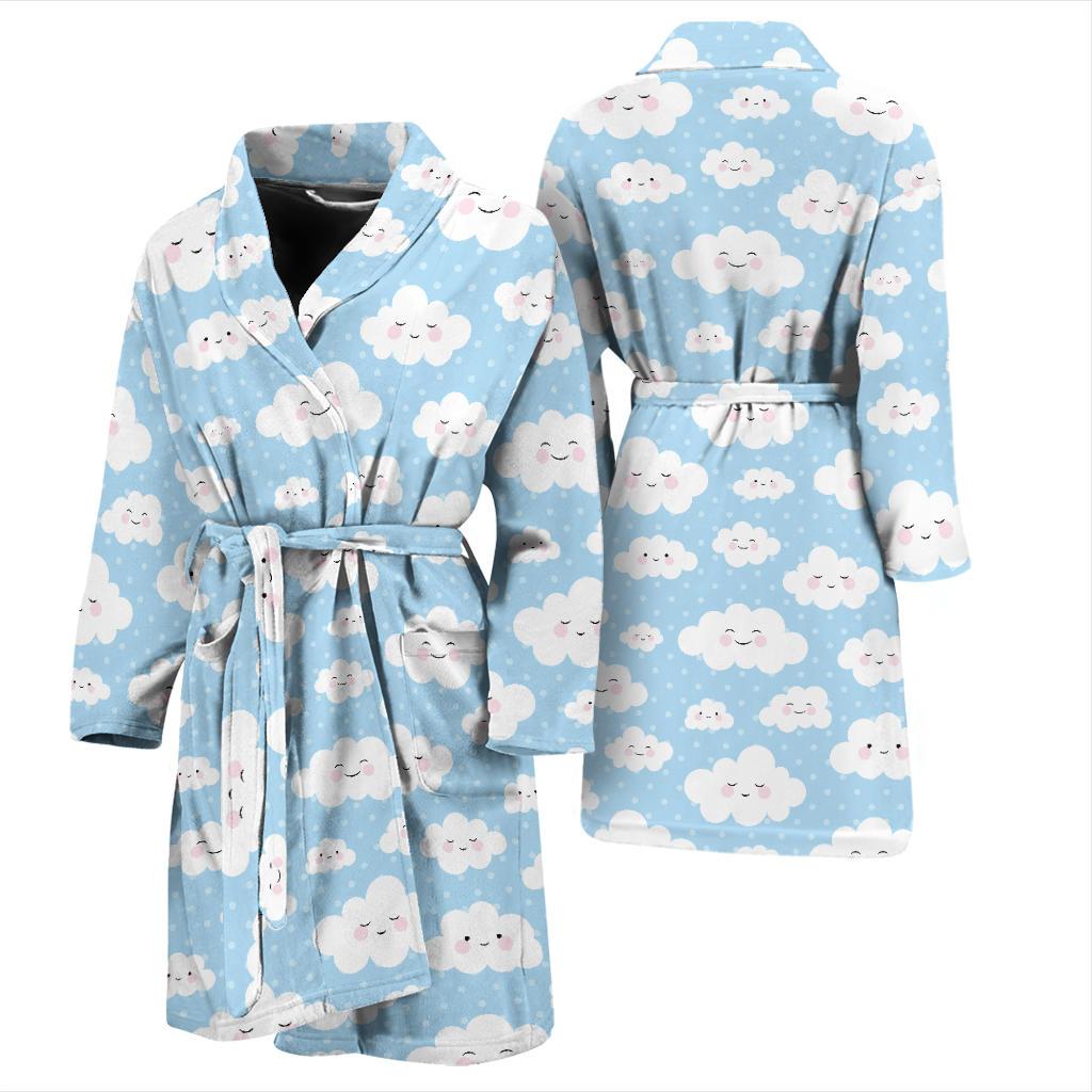 Cloud Pattern Print Design 02 Men Bathrobe-JORJUNE.COM