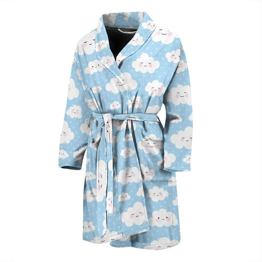 Cloud Pattern Print Design 02 Men Bathrobe-JORJUNE.COM