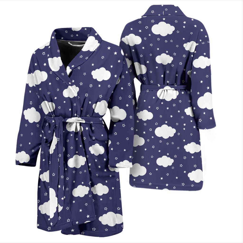 Cloud Pattern Print Design 03 Men Bathrobe-JORJUNE.COM