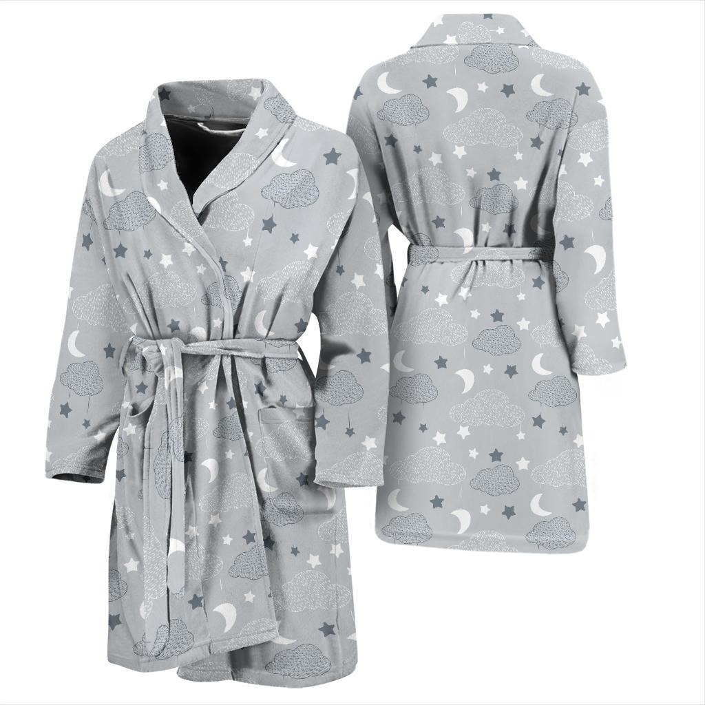 Cloud Pattern Print Design 04 Men Bathrobe-JORJUNE.COM