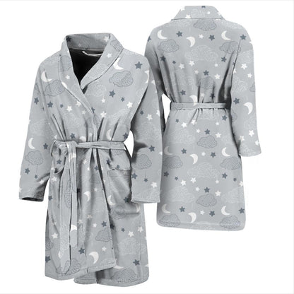 Cloud Pattern Print Design 04 Men Bathrobe-JORJUNE.COM