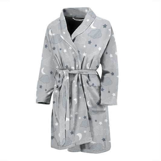 Cloud Pattern Print Design 04 Men Bathrobe-JORJUNE.COM