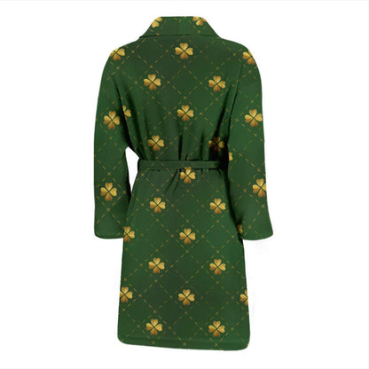 Clover Pattern Print Design 01 Men Bathrobe-JORJUNE.COM