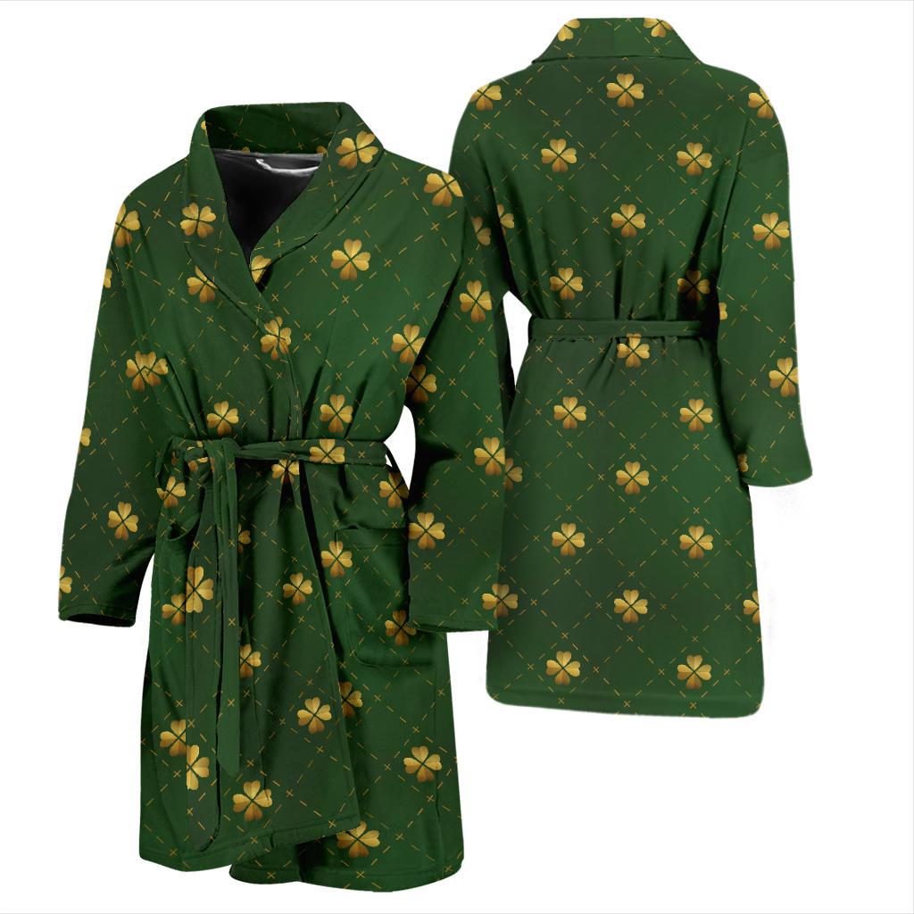 Clover Pattern Print Design 01 Men Bathrobe-JORJUNE.COM