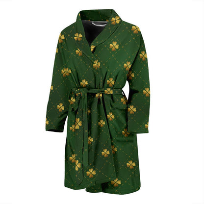 Clover Pattern Print Design 01 Men Bathrobe-JORJUNE.COM