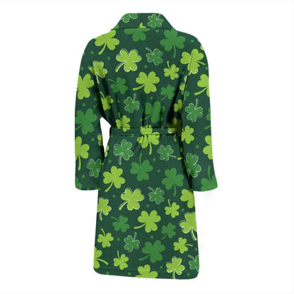 Clover Pattern Print Design 02 Men Bathrobe-JORJUNE.COM