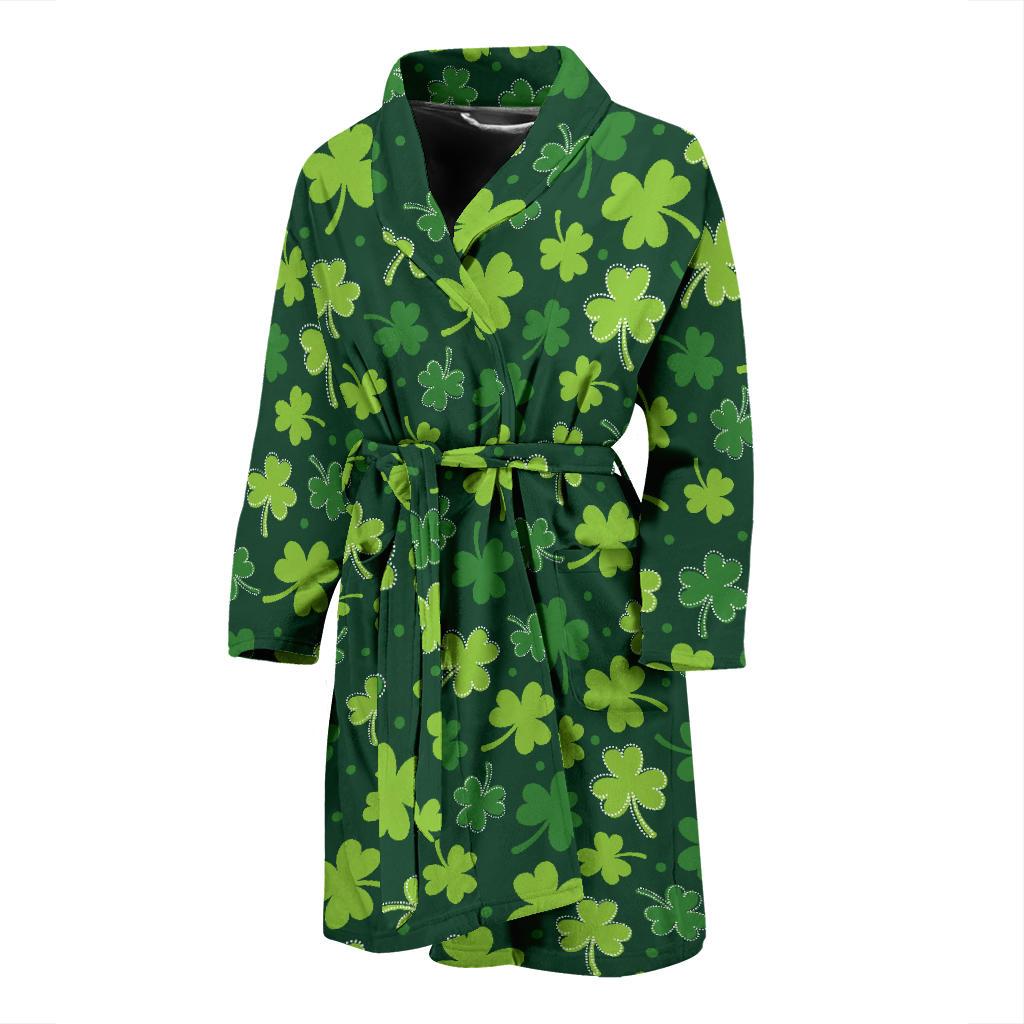 Clover Pattern Print Design 02 Men Bathrobe-JORJUNE.COM