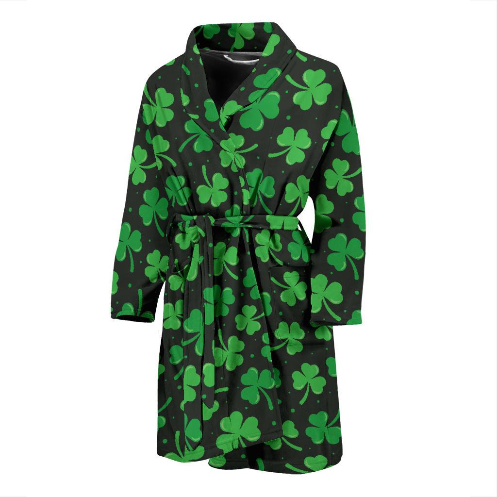 Clover Pattern Print Design 04 Men Bathrobe-JORJUNE.COM