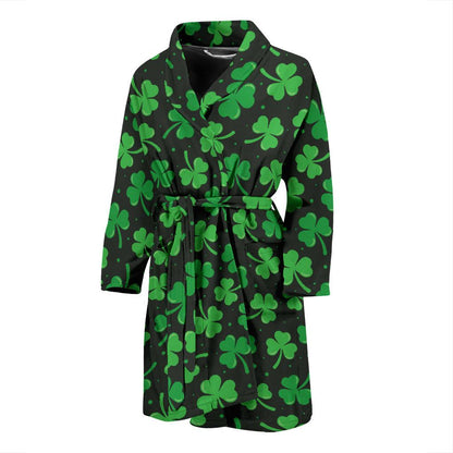 Clover Pattern Print Design 04 Men Bathrobe-JORJUNE.COM