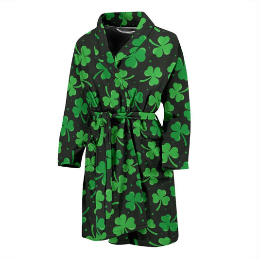Clover Pattern Print Design 04 Men Bathrobe-JORJUNE.COM