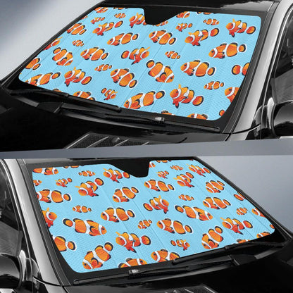 Clownfish Pattern Print Design 01 Car Sun Shade-JORJUNE.COM