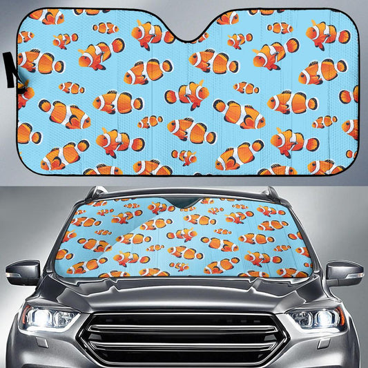Clownfish Pattern Print Design 01 Car Sun Shade-JORJUNE.COM