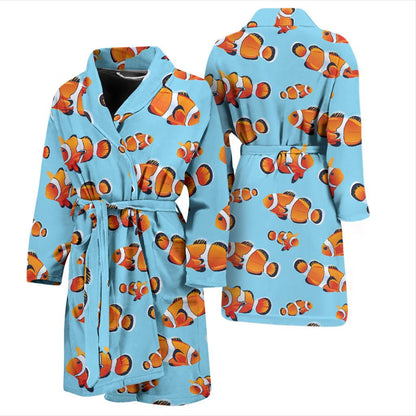 Clownfish Pattern Print Design 01 Men Bathrobe-JORJUNE.COM