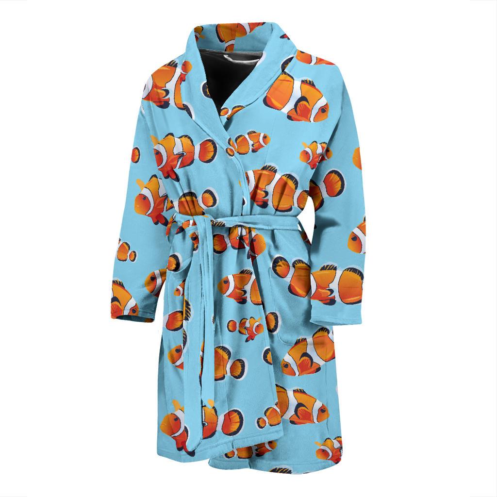 Clownfish Pattern Print Design 01 Men Bathrobe-JORJUNE.COM