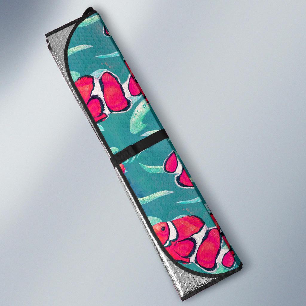 Clownfish Pattern Print Design 02 Car Sun Shade-JORJUNE.COM