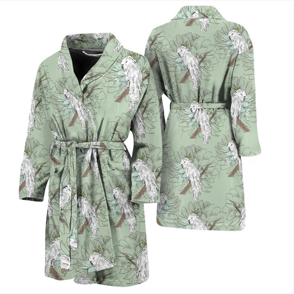 Cockatiel Pattern Print Design 01 Men Bathrobe-JORJUNE.COM