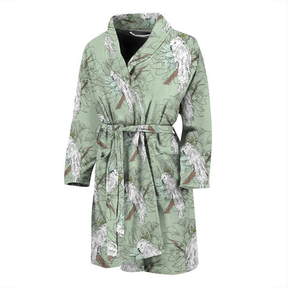 Cockatiel Pattern Print Design 01 Men Bathrobe-JORJUNE.COM