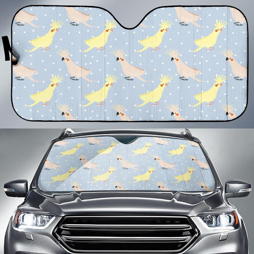 Cockatiel Pattern Print Design 03 Car Sun Shade-JORJUNE.COM