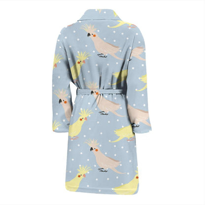 Cockatiel Pattern Print Design 03 Men Bathrobe-JORJUNE.COM