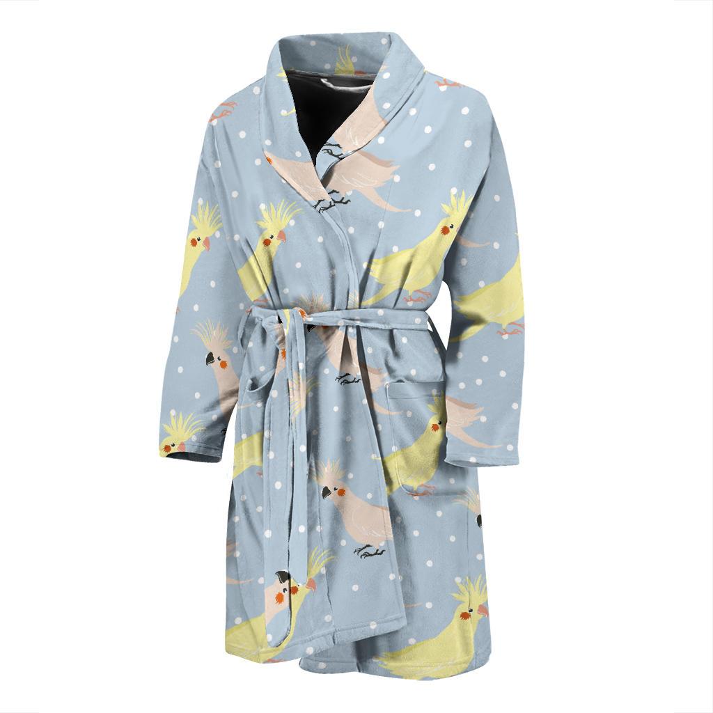 Cockatiel Pattern Print Design 03 Men Bathrobe-JORJUNE.COM