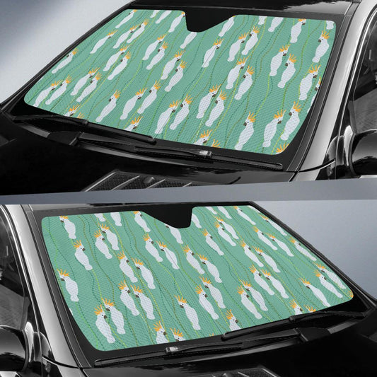 Cockatoo Pattern Print Design 01 Car Sun Shade-JORJUNE.COM