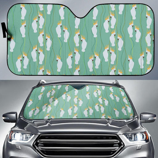 Cockatoo Pattern Print Design 01 Car Sun Shade-JORJUNE.COM