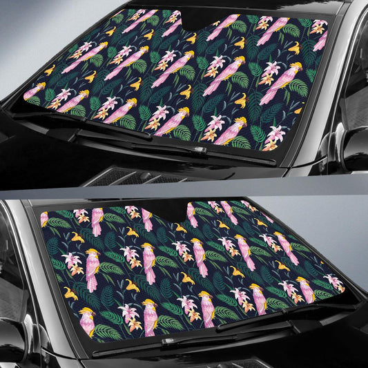 Cockatoo Pattern Print Design 03 Car Sun Shade-JORJUNE.COM
