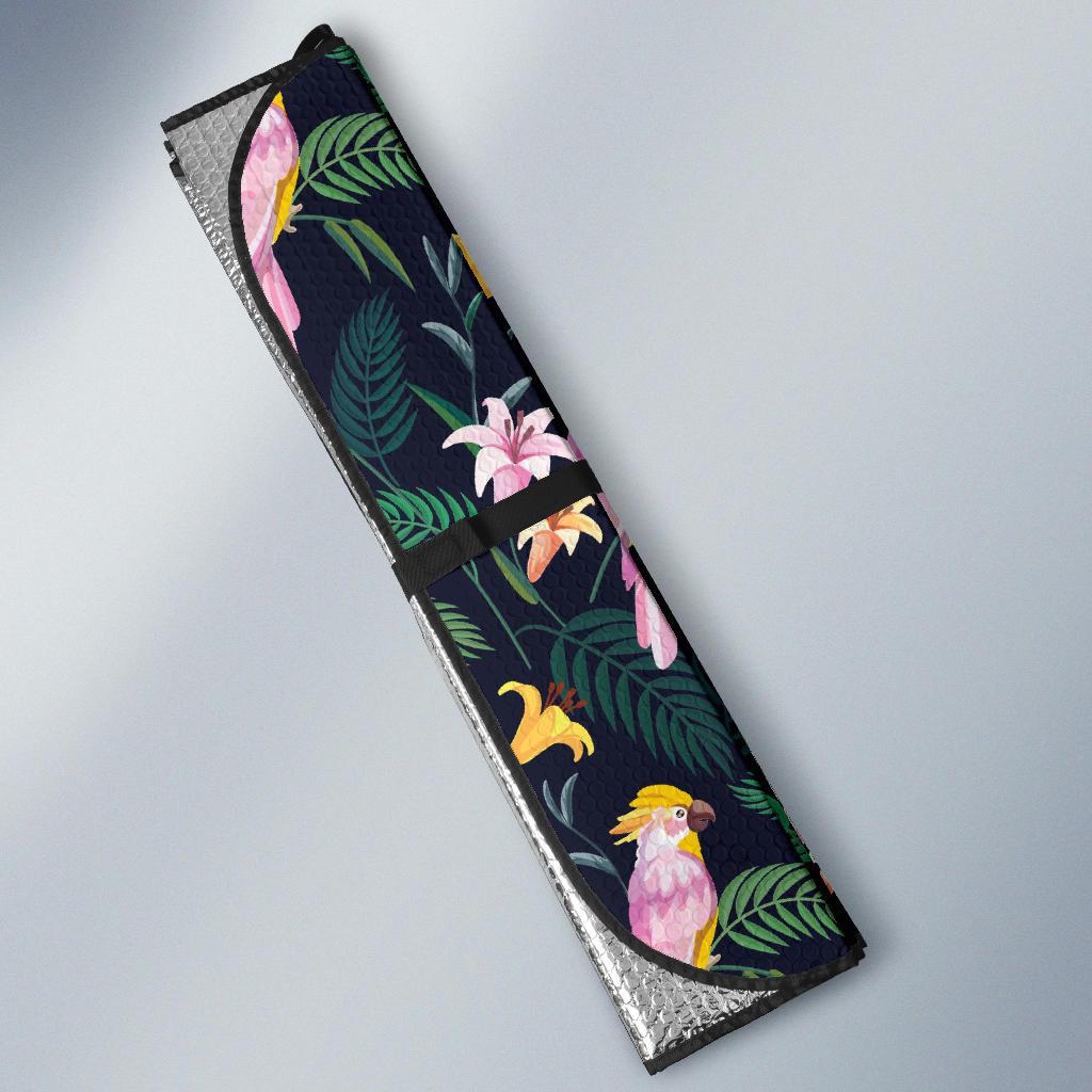 Cockatoo Pattern Print Design 03 Car Sun Shade-JORJUNE.COM