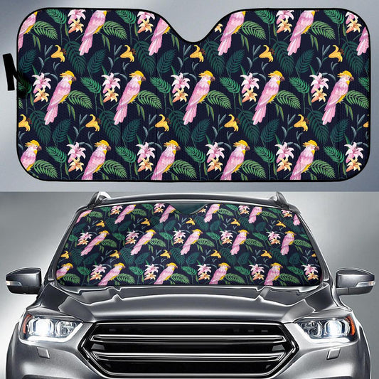Cockatoo Pattern Print Design 03 Car Sun Shade-JORJUNE.COM
